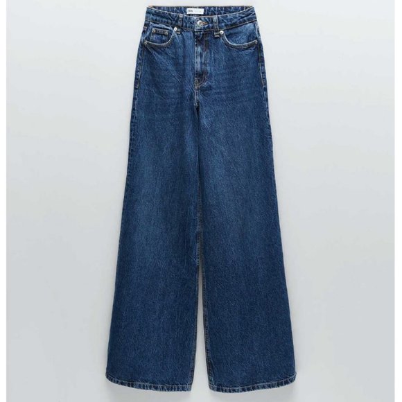 NWT ZARA Mid-rise Super Wide Leg Jeans TRF - Picture 3 of 10